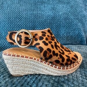 Leopard Print Wedge Sandals